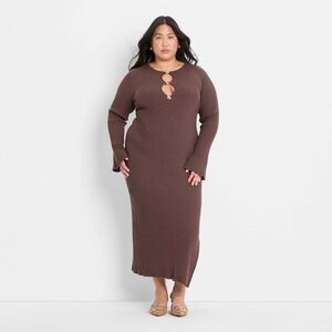 Women's Ribbed Maxi Dress - Future Collective Light Brown XXL
